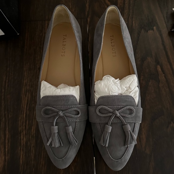 NWT TALBOTS | FRANCESCA SUEDE DRIVING FLATS | Kendall Grey 🎄 - Picture 6 of 7